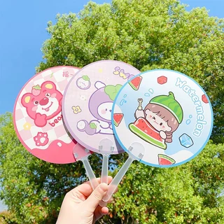 🔥พร้อมส่ง🔥 พัดกระดาษ พัด พัดลายการ์ตูน พัดพกพา พัดมือจับ พัดมือพกพา ของแถม ของชำร่วย