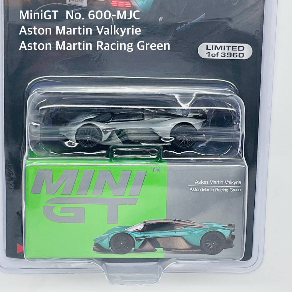 MiniGT 📌 No. 600-MJC 📌 Aston Martin Valkyrie Aston Martin Racing Green Blister Packaging