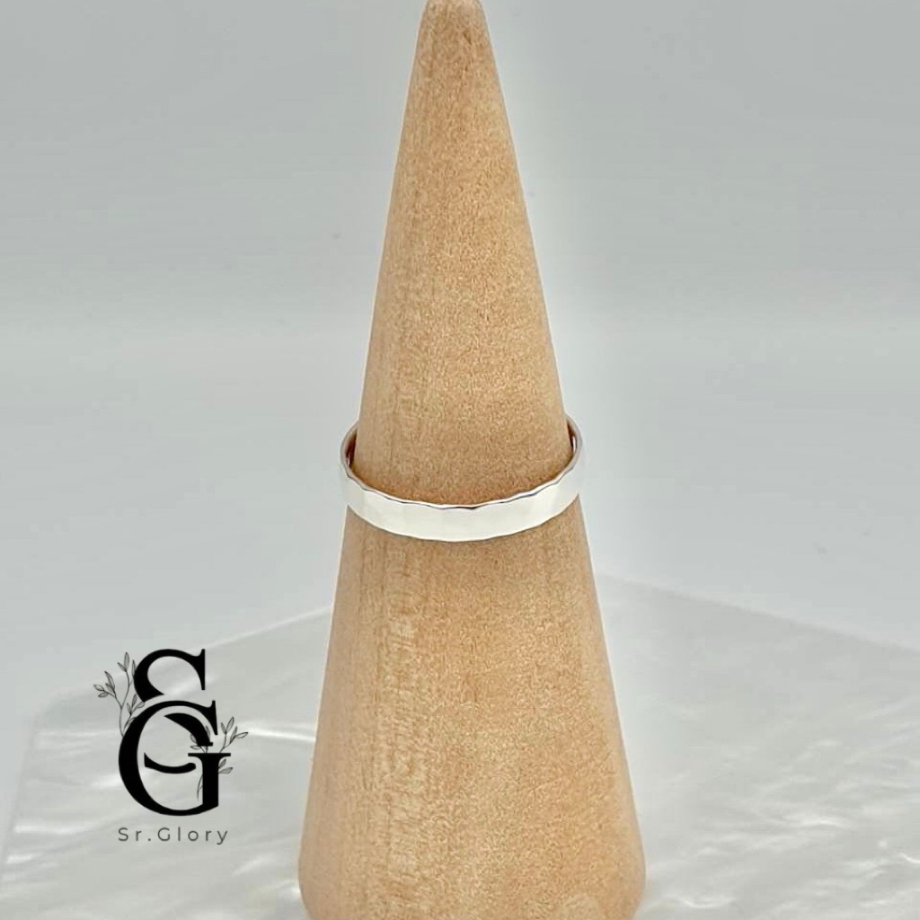 Sr.Glory แหวนเงินแท้ 92.5% แหวนทุบ แหวนสไตล์มินิมอล