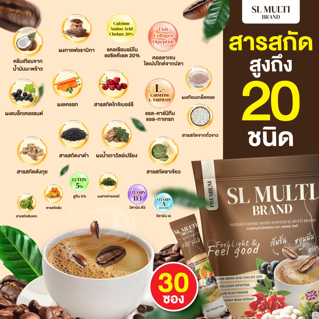 Coffee SL มัลติ คุมหิว ไม่หิวจุกจิก [ Official MMC99_บริษัท ของแท้ ] thumbnail 6