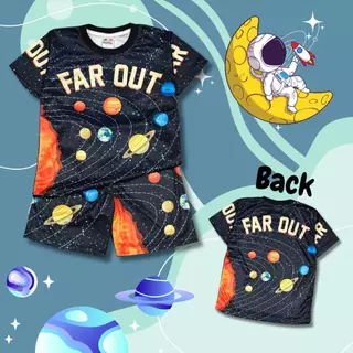(SP0867#1) ชุดเด็ก เสื้อแขนสั้น+กางเกงขาสั้น ผ้าไมโครเกรดA ลายดวงดาว อวกาศ เสื้อผ้าเด็กแฟชั่น ลายการ์ตูน