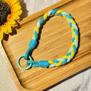 สายคล้องโทรศัพท์มือถือ พวงกุญแจเชือกถัก พร้อมห่วง 14 cm. diy