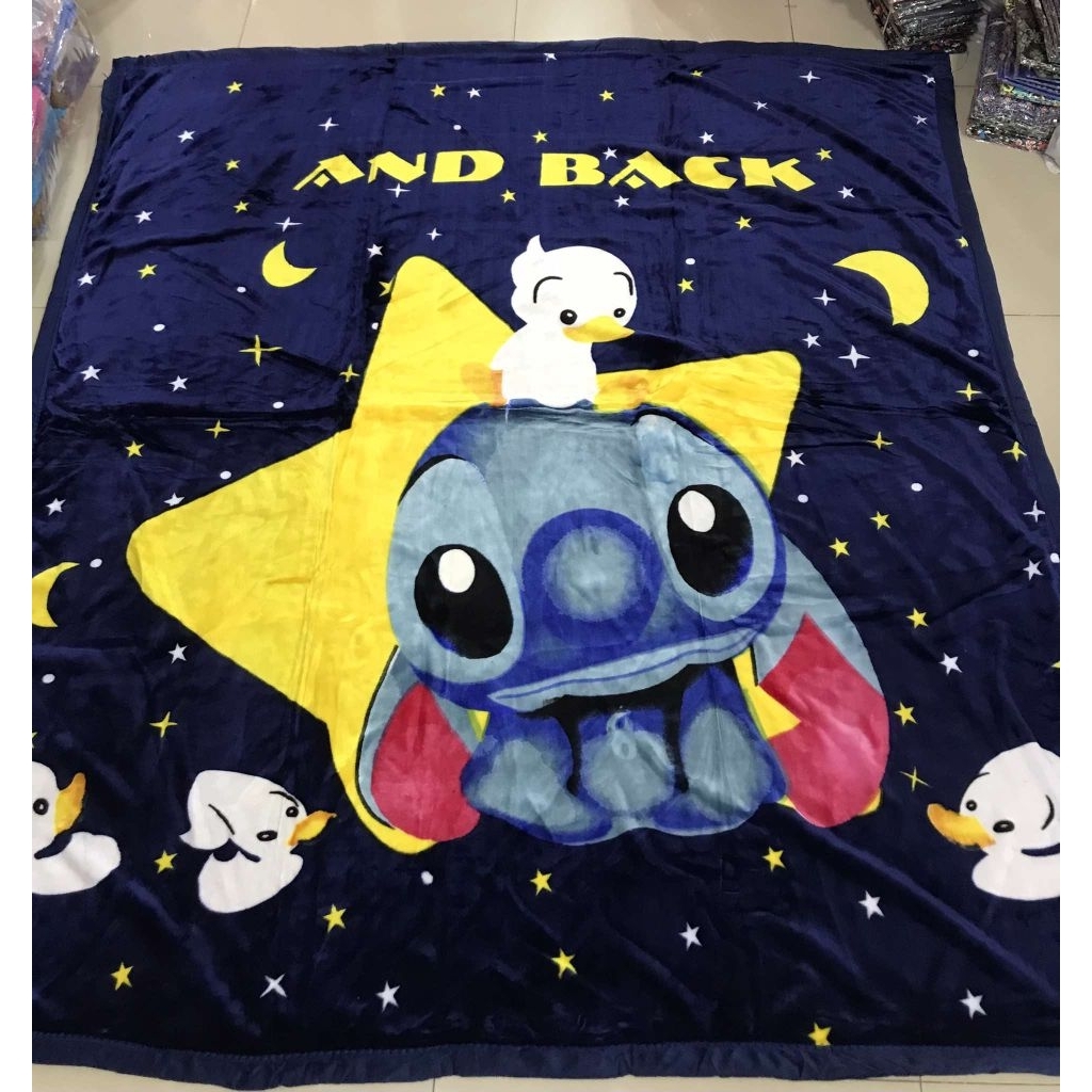 ผ้าห่มขนมิ้งค์ 6ฟุต ผ้าหนามี2ด้าน ลายการ์ตูน 2.5KG  ขนาด180×200cm ราคาส่ง ส่งฟรี