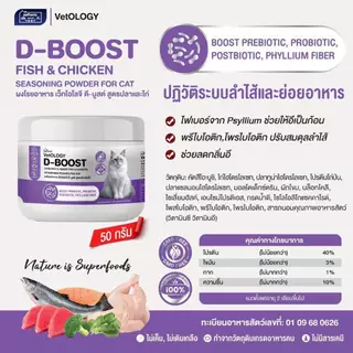 [50g-100g] ผงโรยอาหาร Petheria VetOLOGY สำหรับแมวตั้งแต่อายุ 2 เดือนขึ้นไป [กระปุก]