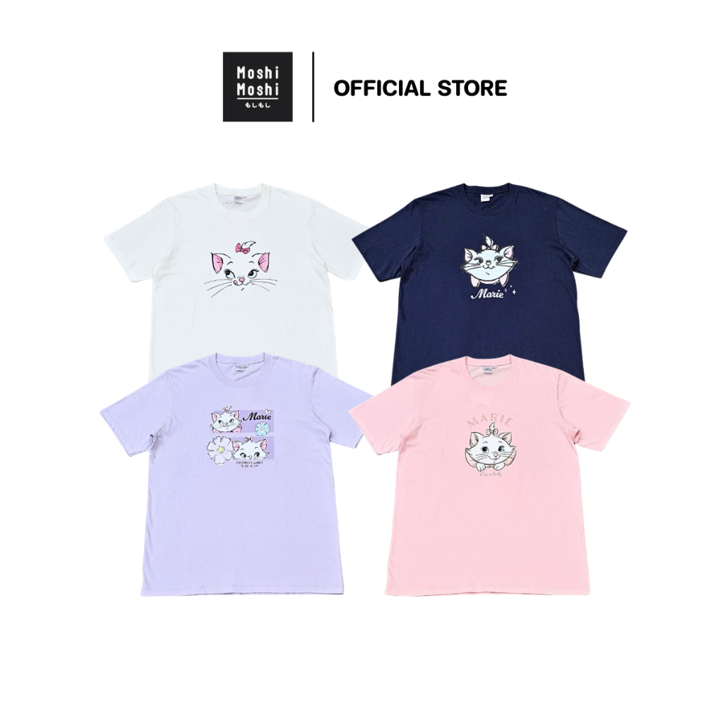 Moshi Moshi เสื้อยืดคอกลม เสื้อยืด ลาย Marie ลิขสิทธิ์แท้จาก Disney รุ่น 6100005913-5930