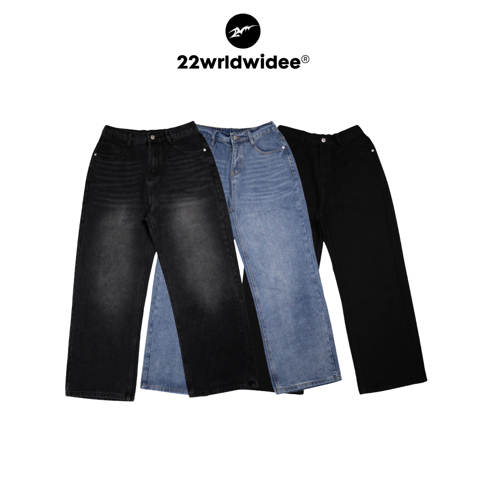 (🔥จัดส่งด่วน 1 วัน!)KR771กางเกงยีนส์เกาหลีทรงกระบอกใหญ่รุ่นขายดีเวอร์ชั่นใหม่ล่าสุด ผ้าดีมากกดีเทลส2