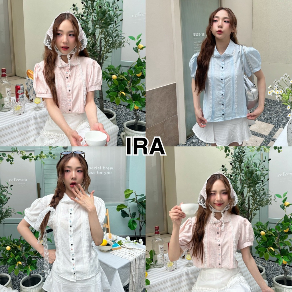 BY IRA (พร้อมส่ง) Lace blouses เสื้อเชิ้ตกระดุม