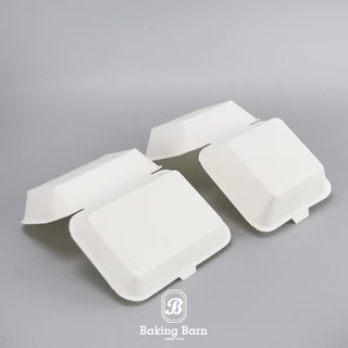 Baking Barn (50 ใบ/แพ็ค) กล่องอาหารกระดาษสีขาว กล่องกระดาษใส่อาหารใส่เค้ก