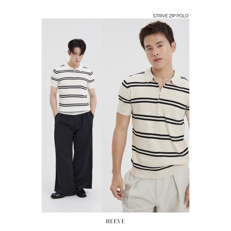 REEVE STRIVE ZIP POLO - เสื้อโปโลลาย ซิป