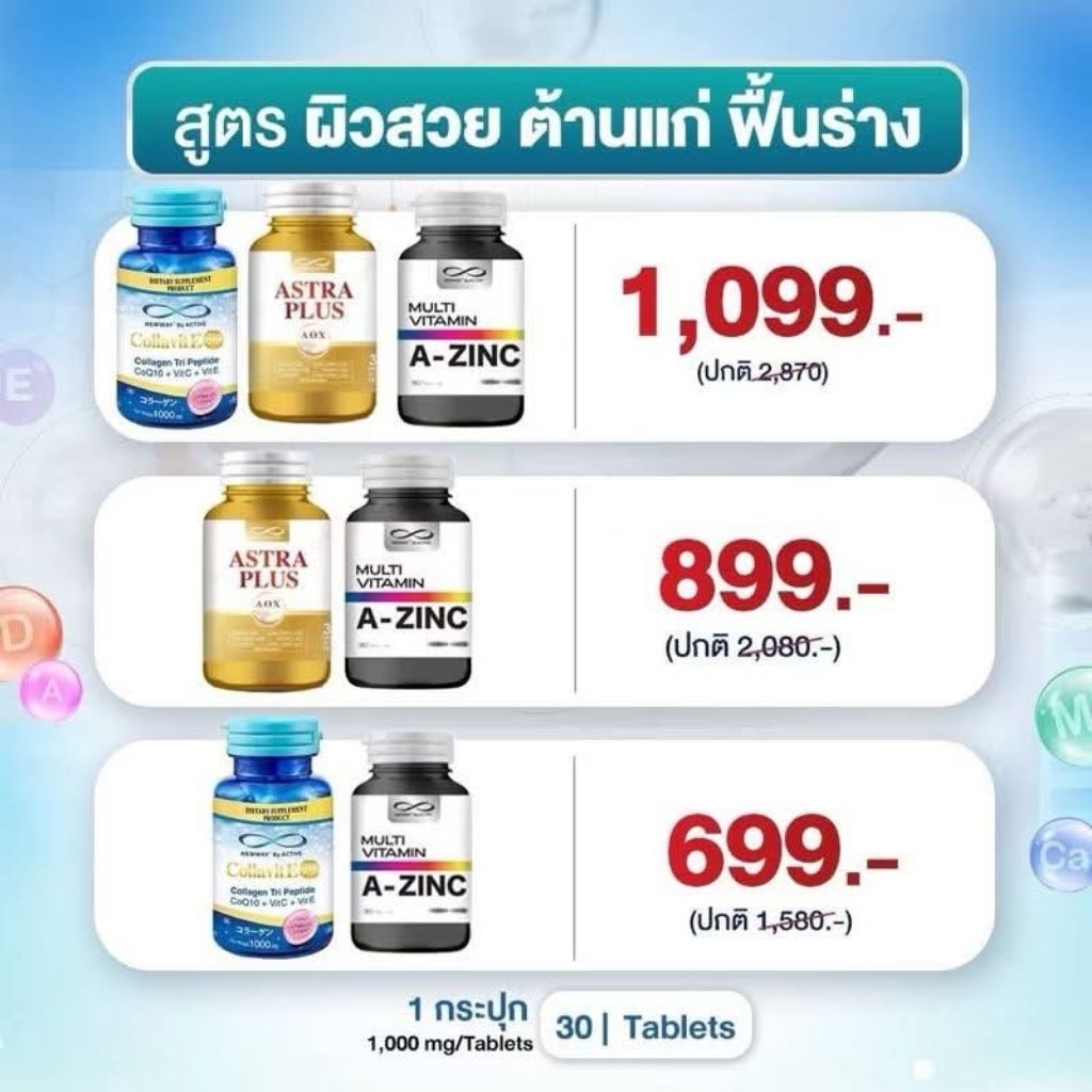 Newway สูตรฟื้นฟูผิว ต้านแก่ ชะลอวัย กระตุ้นคอลลาเจน วิตามินรวม แอสตร้าแซนทีน ราคา ถูกที่สุด ดีลบีเคเค