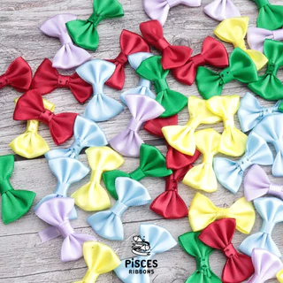【25 ชิ้น】/【100 ชิ้น】*Mini Satin Bow Collection โบว์สำเร็จรูป น่ารัก ทรงทักซิโด้ หูกระต่าย ขนาด 3.8 * 2.5 cm. 【BW-0013】