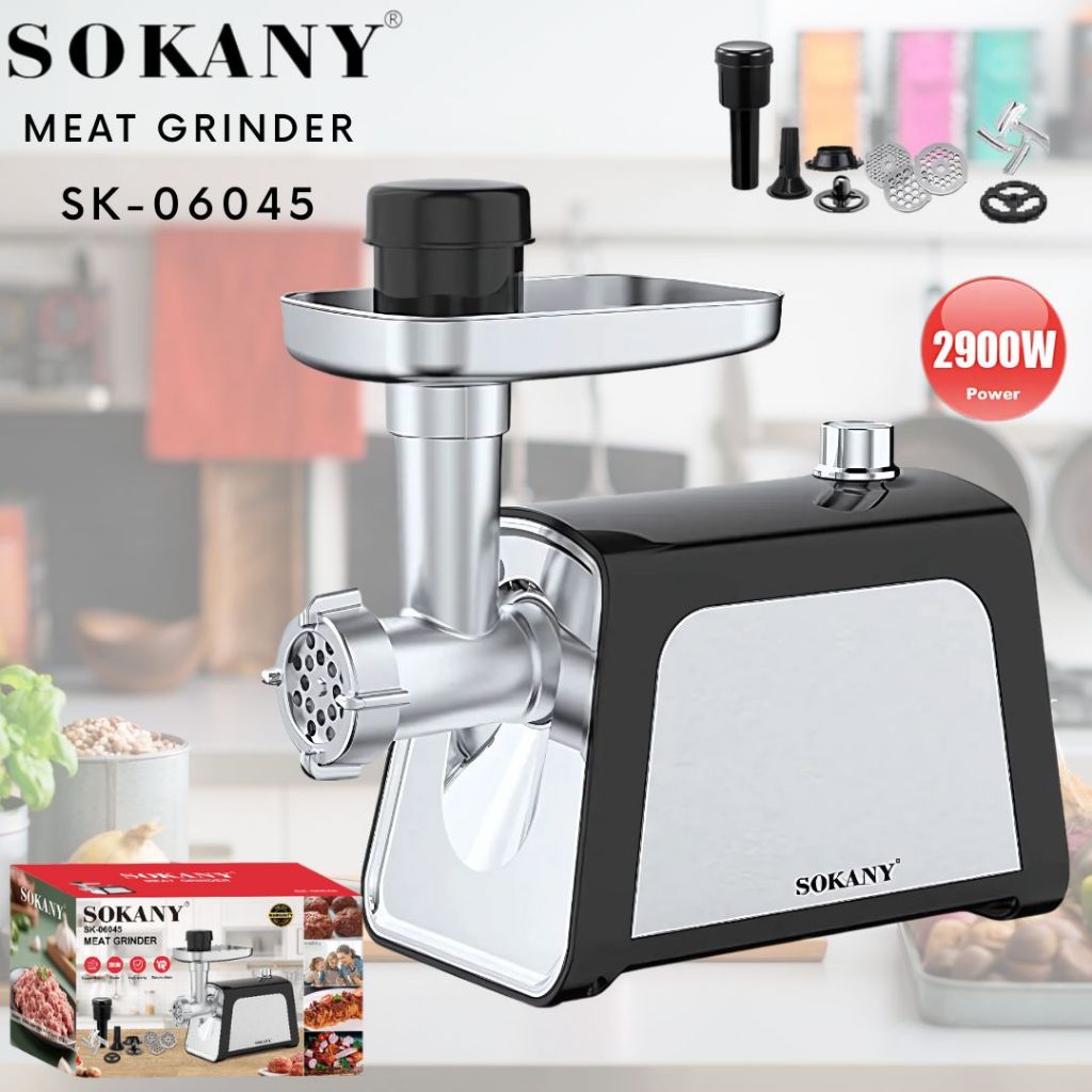 เครื่องบดเนื้อทำไส้กรอกSOKANYเครื่องบด กำลังสูง 2900W บดเนื้อทำใส้กรอก เนื้อบดอย่างรวดเร็ว เครื่องบด