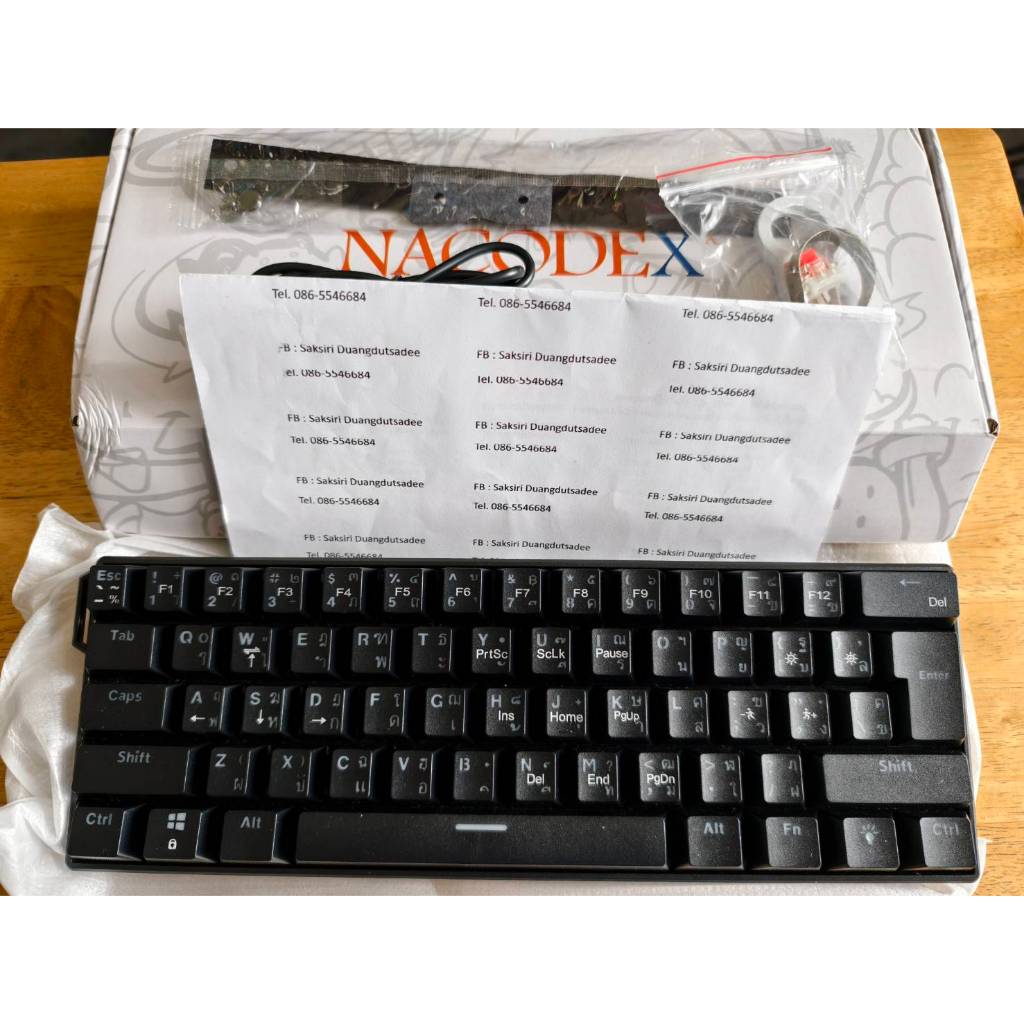 คีย์บอร์ดเกมมิ่ง Ajazz NK61 Wired RGB 61 Key Red Switch