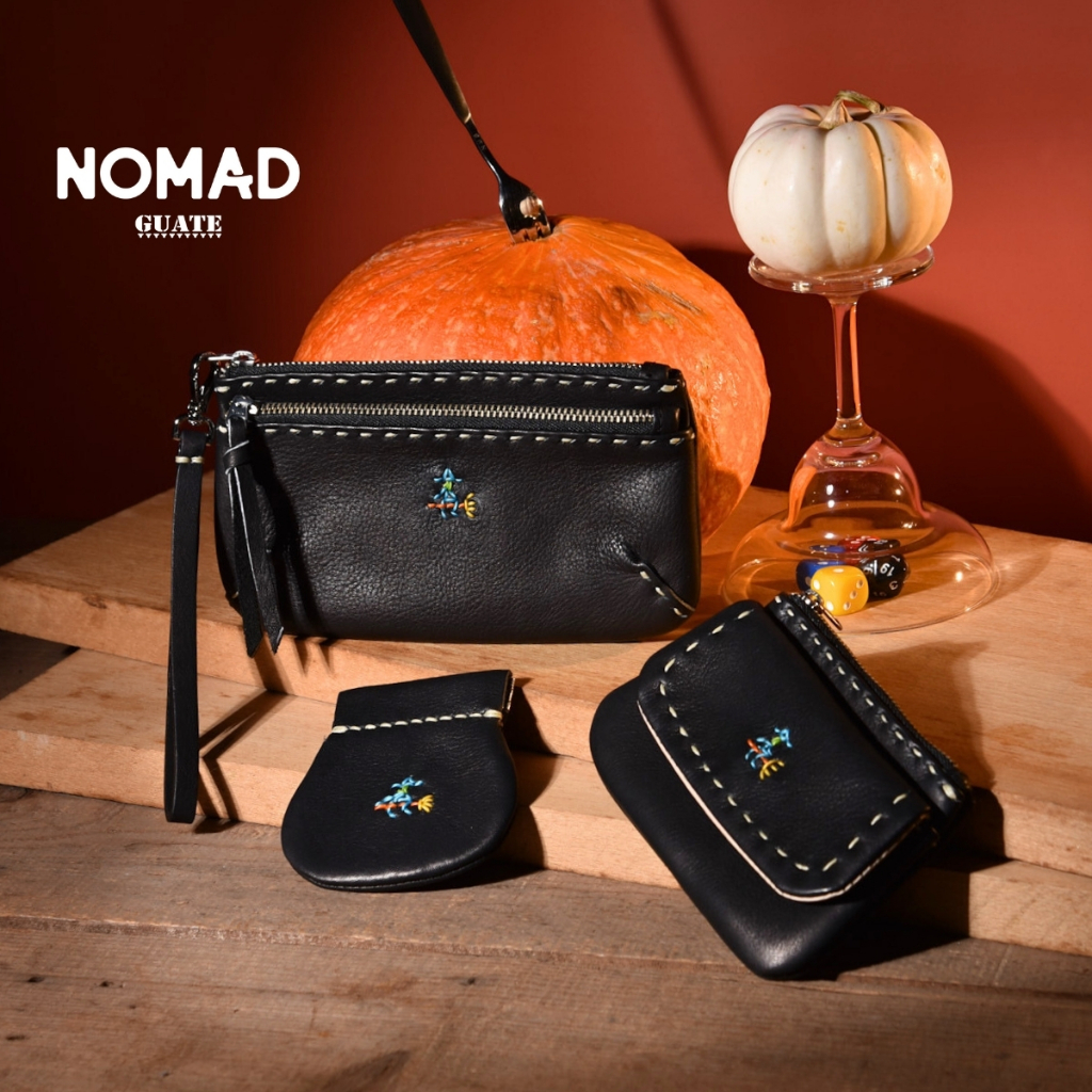 GUATE - Witch Set Halloween 2025 Edition กระเป๋าหนังแท้ ปักลายรูปแม่มดขี่ไม้กวาด ลายพิเศษเฉพาะช่วงเทศกาลฮาโลวีนเท่านั้น