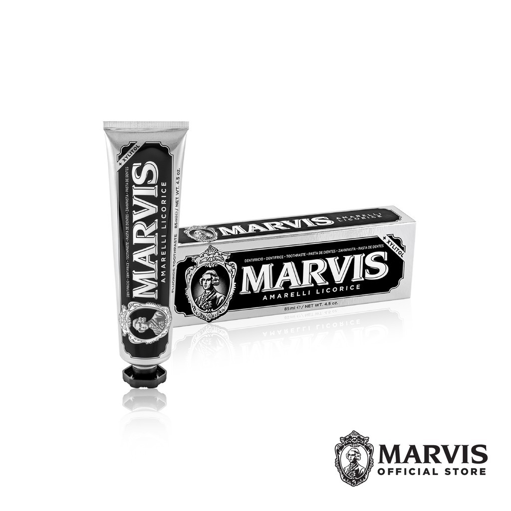 (NEW) Marvis ยาสีฟันมาร์วิสแอมมาเรียลลิ ลิโคริช / Marvis Amarelli Licorice 85 ml.