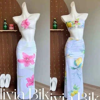 🧡Basic swimsuit💛 แฟชั่น เดรสชายหาด เดรสยาว ลายดอกไม้ หลากหลายสไตล์ จัดส่งรวดเร็ว