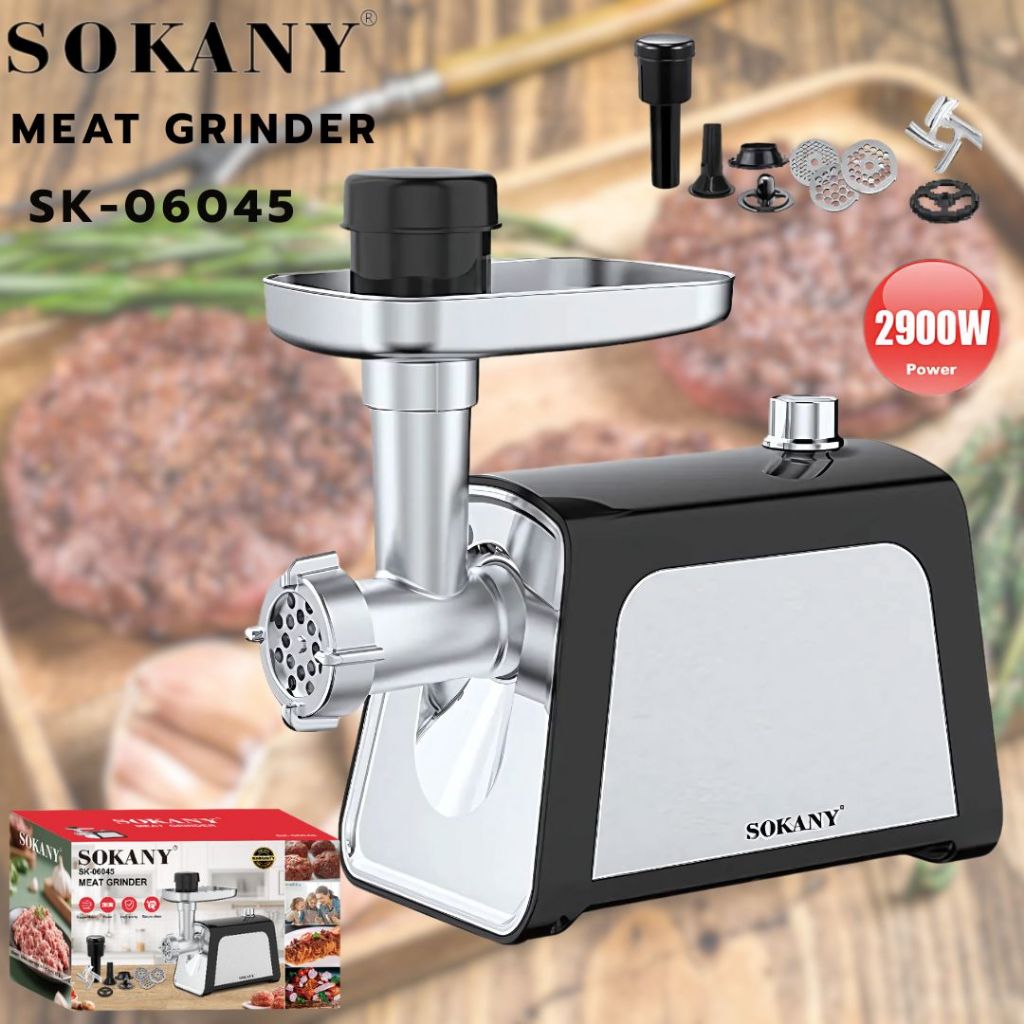 เครื่องบดเนื้อทำไส้กรอกSOKANYเครื่องบด กำลังสูง 2900W บดเนื้อ บดอย่างรวดเร็ว เครื่องบดเนื้อ เครื่องบ