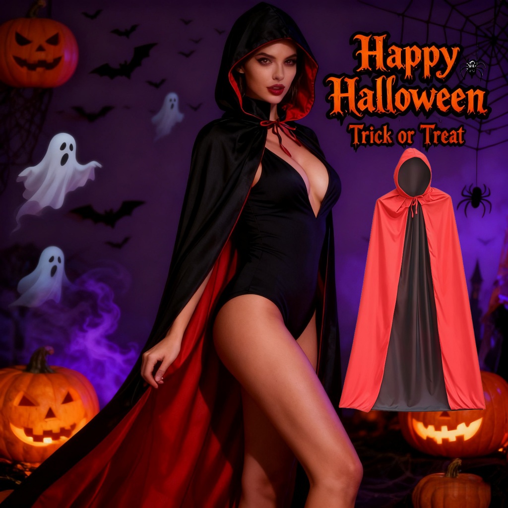 ผ้าคลุม ฮาโลวีน พ่อมดUnisex ผ้าคลุม ฮาโลวีน แม่มด แวมไพร์ โจรสลัดhalloween เสื้อคลุมแฟนซี ผ้าคลุมแฟนซีฟรีไซน์