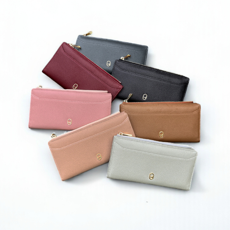 RAINBOU SLIMFOLD PURSE - กระเป๋าสตางค์หนังวัวใบยาว