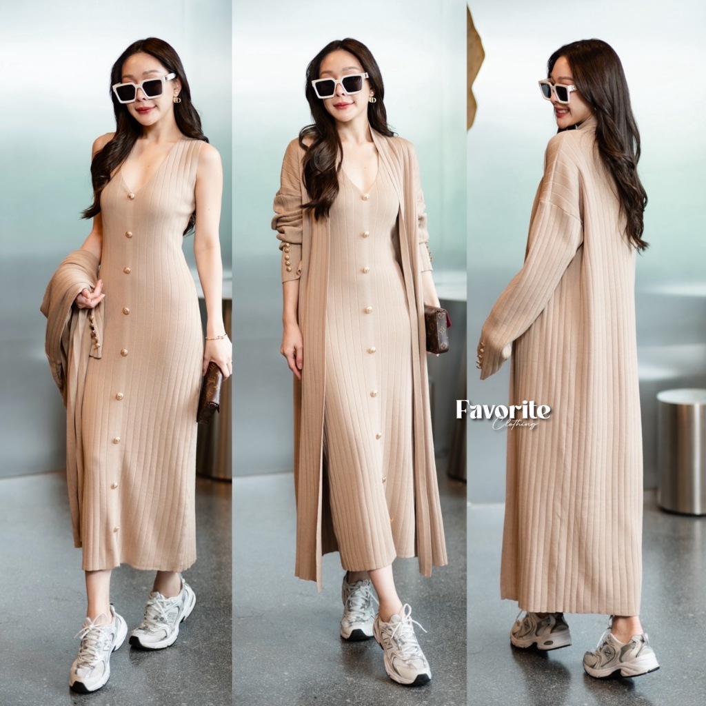 พร้อมส่ง Favorite clothing เดรสไหมพรมแขนยาว CARDIGAN_NISTA - รูปที่ 5