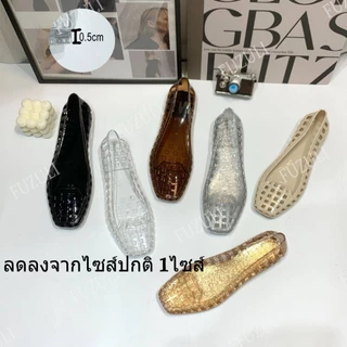 (แนะนำลดลงจากไซส์ปกติ1ไซส์)รองเท้าแฟชั่น รองเท้าส้นแบน รองเท้าแตะหุ้มส้น ยางนิ่มใส่สบาย NO.301S