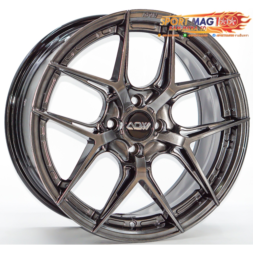 ล้อแม็ก AOW20 ขอบ 17 กว้าง 8นิ้ว 4รู100 Offset35 สีไฮเปอร์ดาร์ค (ราคา4วง)