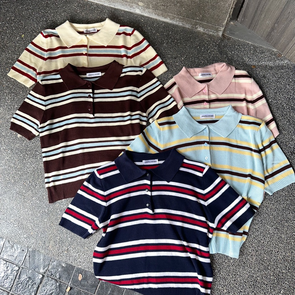 LEGOO POLO เสื้อโปโลผ้านิสลายทาง พร้อมส่ง ราคา ถูกที่สุด ดีลบีเคเค แกลเลอรีภาพที่ 6