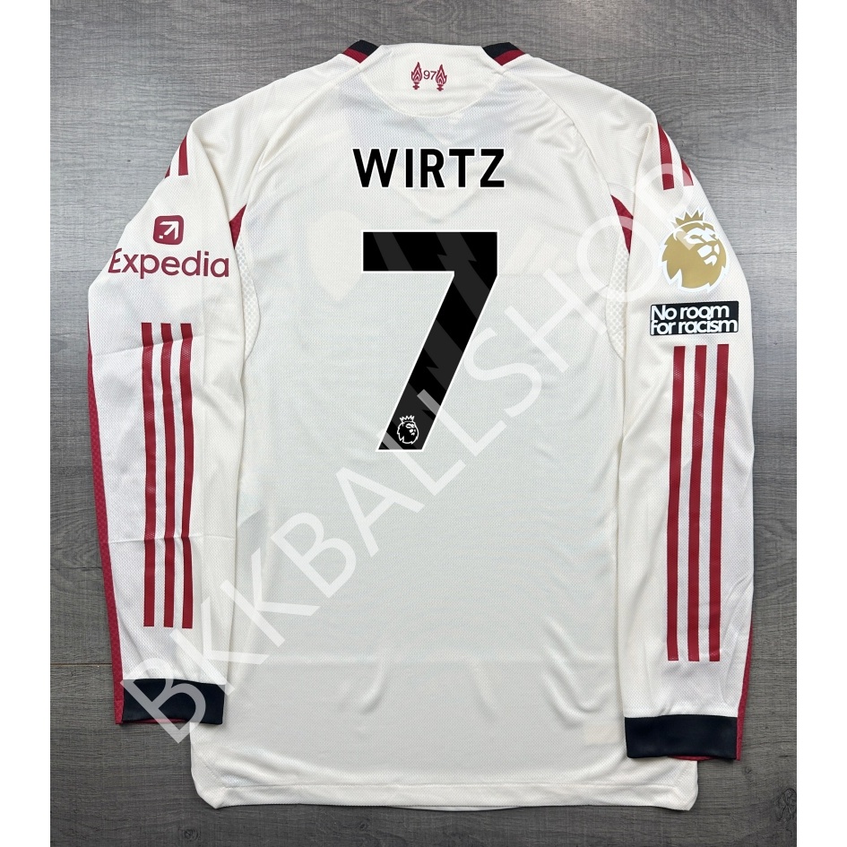 [Player] - เสื้อฟุตบอล ลิเวอร์ Away แขนยาว 2025/26 อาร์ม EPL เบอร์ชื่อ 7 WIRTZ 8 SZOBOSZLAI 9 ISAK 1