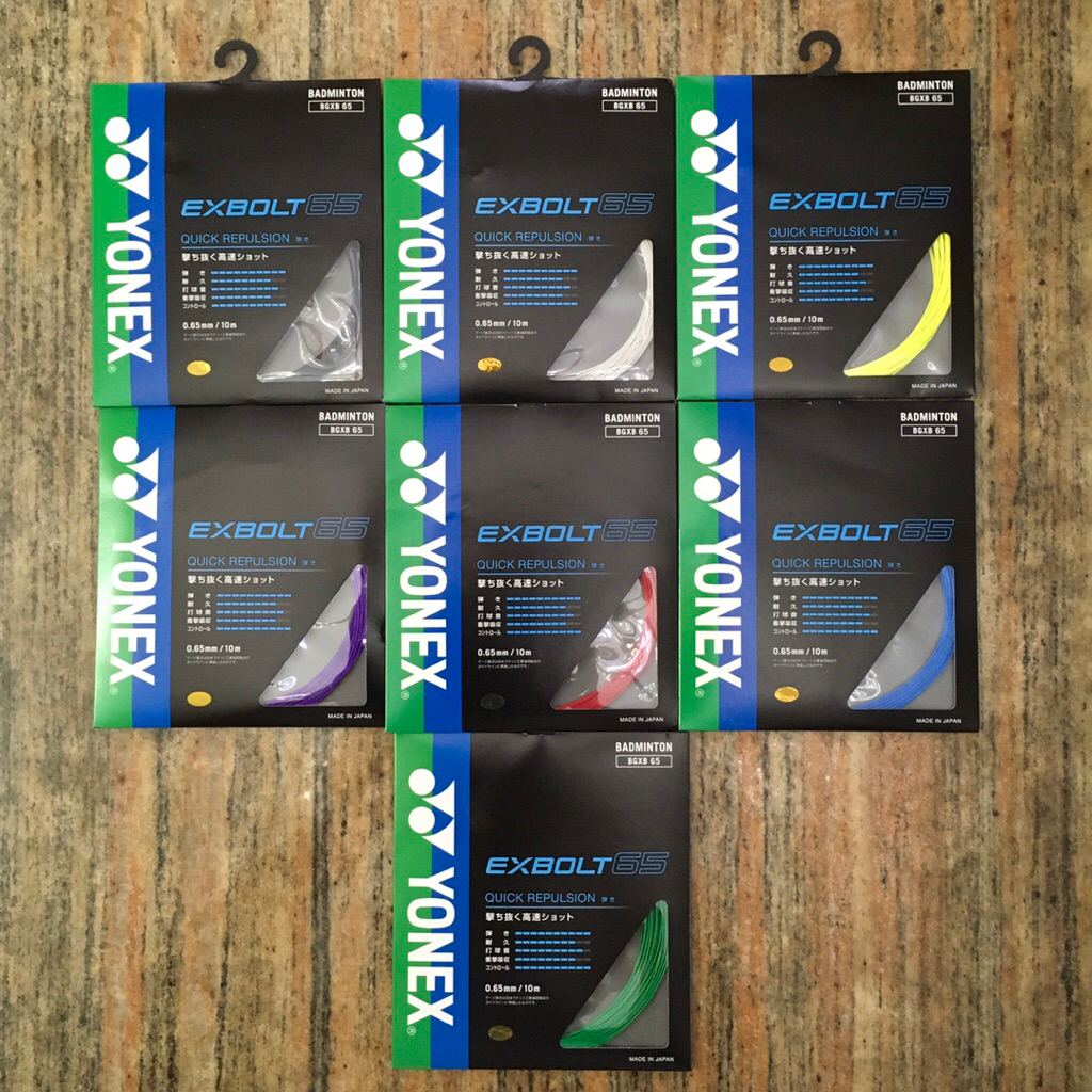 JAPAN IMPORTED เอ็นแบดมินตัน (JP) Code YONEX EXBOLT 65 0.65 7 สี สินค้านำเข้าเป็นเกรดใช้ในญี่ปุ่น (u