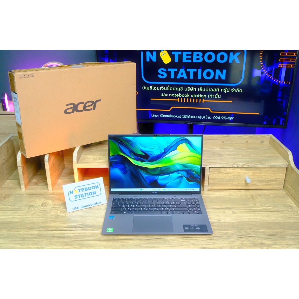 Acer Aspire Lite i3-1215U Ram8 SSD512 จอ16 WUXGA FHD+ สเปคดี เครื่องสวย ครบกล่องมีประกันศูนย์ ขายเพี