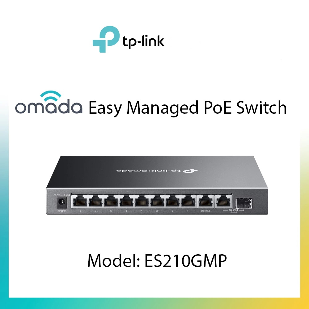 TP-LINK (ES210GMP) Omada 10-Port Gigabit Easy Managed Switch with 8-Port PoE+
