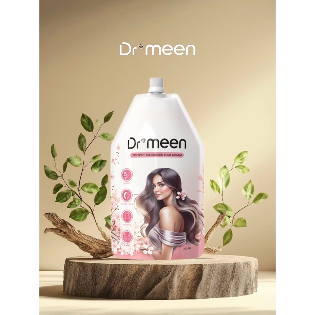 Dr.meen เคราตินบำรุงผม ทรีตเมนต์บำรุงเส้นผม ครีมนวดผม  (1ถุงใหญ่) ขนาด300ML. Polypeptide Keratin Hair Cream
