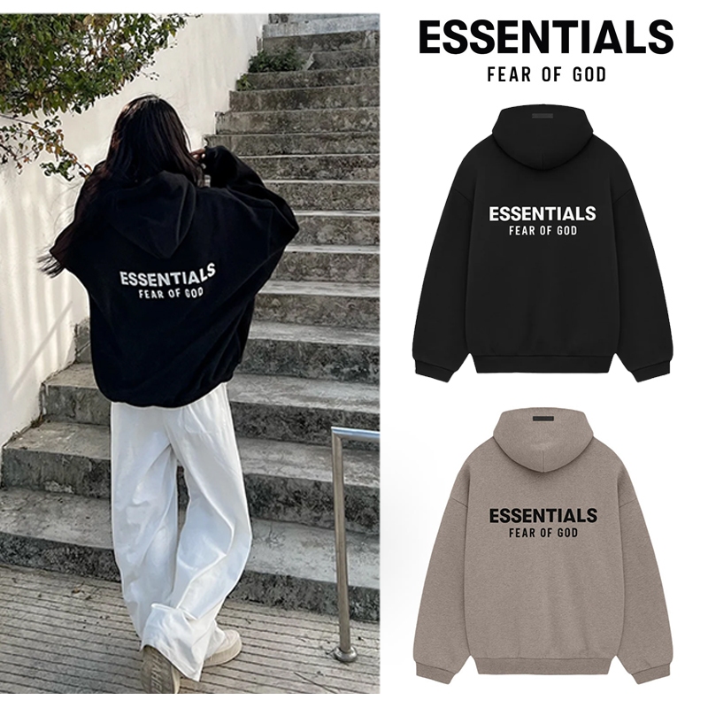 New เสื้อฮู้ด Essentials Fear Of God Fleece Hoodie Black (FW24)