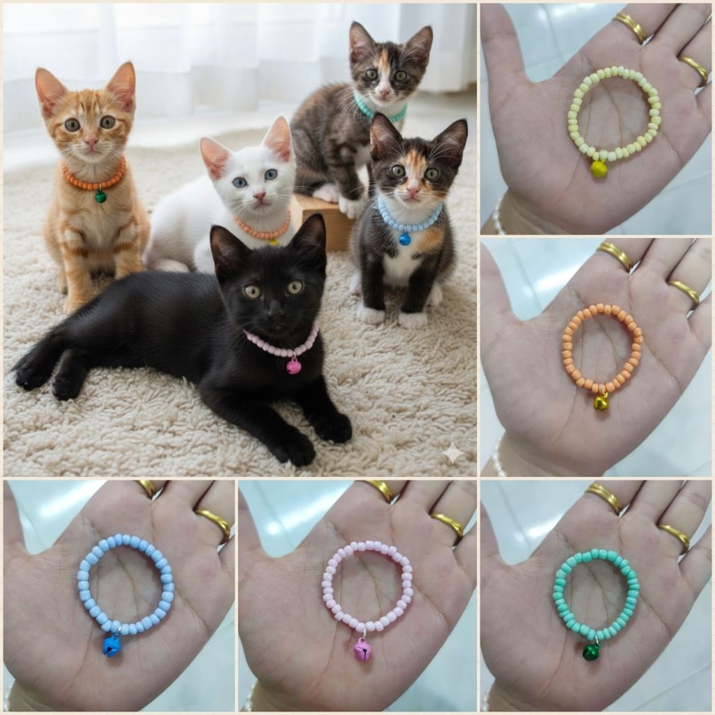 สร้อยคอลูกแมวจิ๋ว สีพาสเทล-ขาว (No.7)สร้อยคอลูกแมวเจ้าแรกในไทย