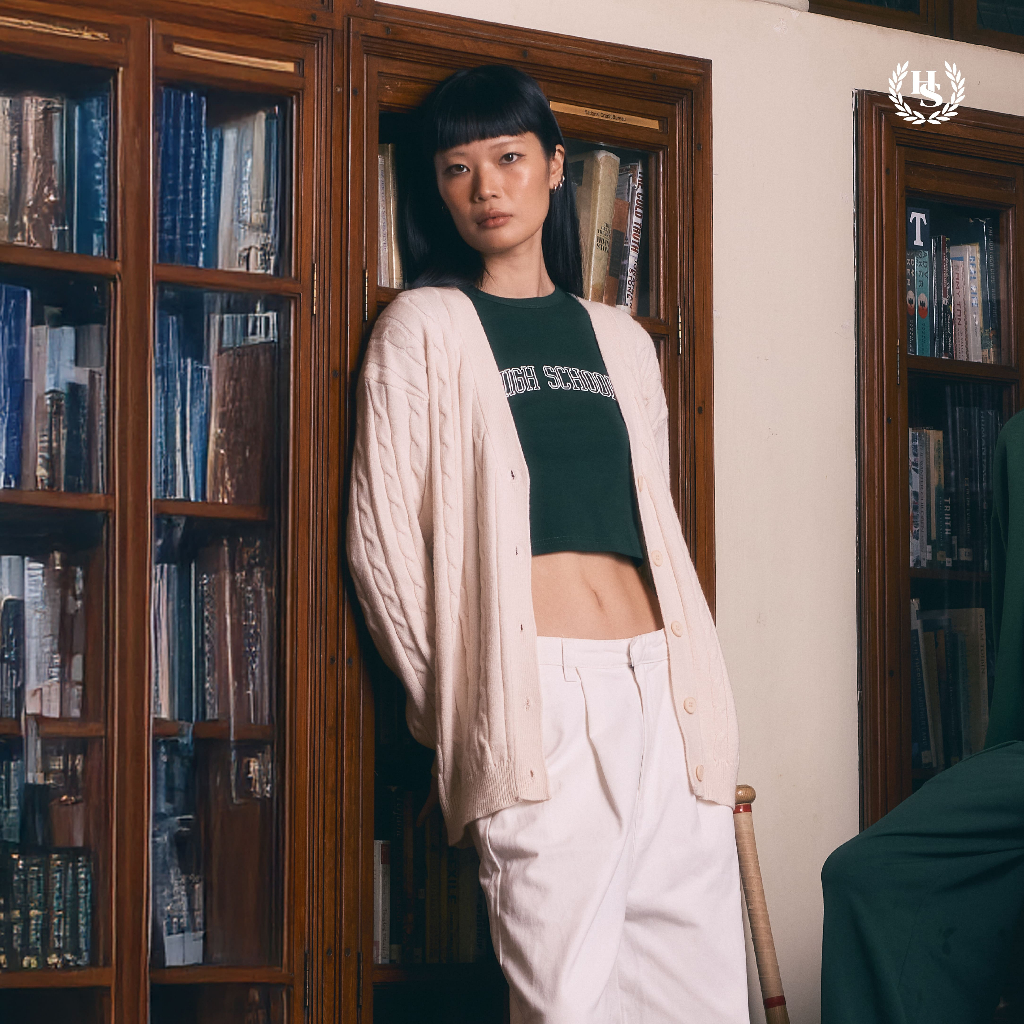 Highschool Preppy Collection 2025 Oversize Cardigan เสื้อคาร์ดิแกนไหมพรมโอเวอร์ไซส์ - OTB20223