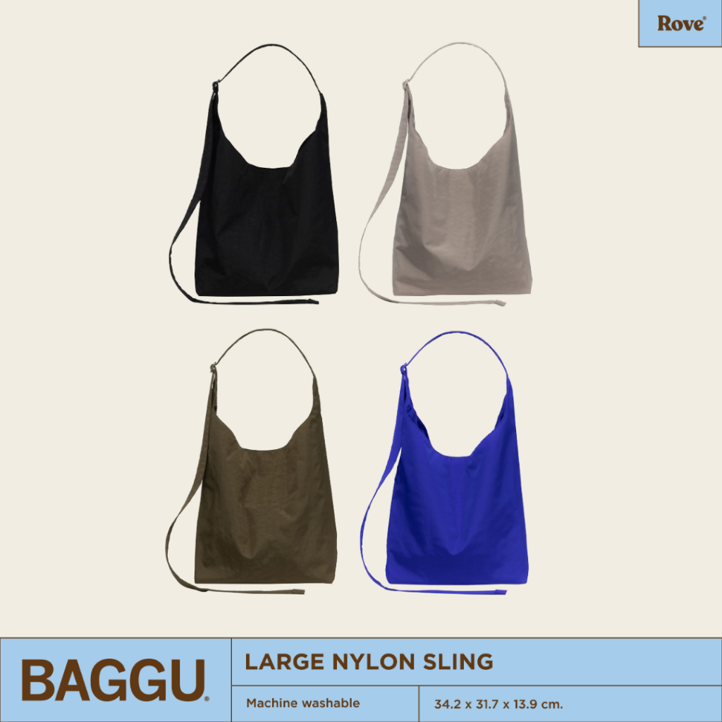 (พร้อมส่ง) BAGGU Large Nylon Sling กระเป๋าสะพายข้าง ปรับสายได้ ซักเครื่องได้ ผ้าไนลอนคุณภาพทนทาน นำเข้าจากประเทศอเมริกา