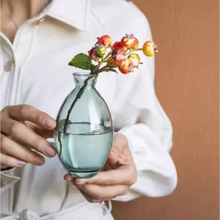 OurHome [พร้อมส่ง] แจกันแก้วทรงไม่สม่ำเสมอสไตล์ฝรั่งเศส French-style irregular glass vase ของแต่งบ้าน พร็อพถ่ายรูป ร้านก
