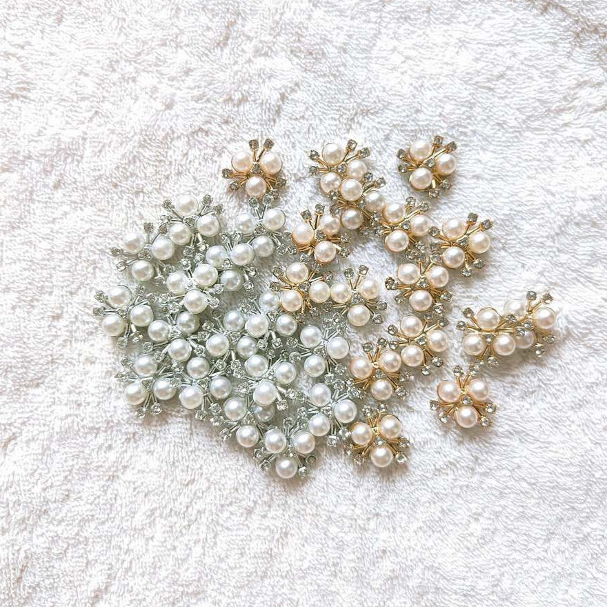 มุกเกสร เกสรมุก อะคิลิก สีทอง สีเงิน (3 ชิ้น/set)