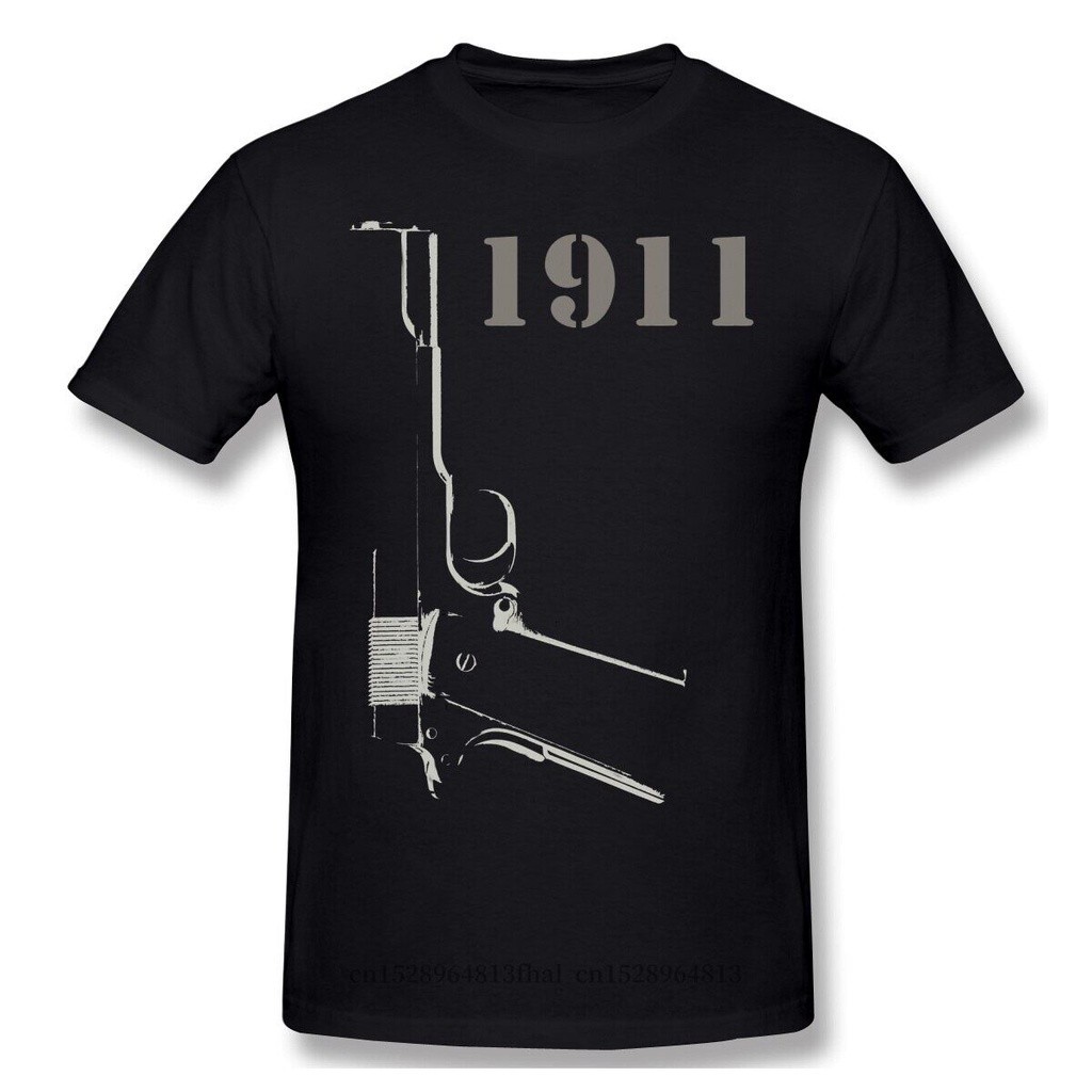 เสื้อยืดพิมพ์ลายกราฟิกสไตล์ทหาร 1911 ผ้าฝ้ายแท้ คอกลม แขนสั้น ยูนิเซ็กซ์ S-5XL