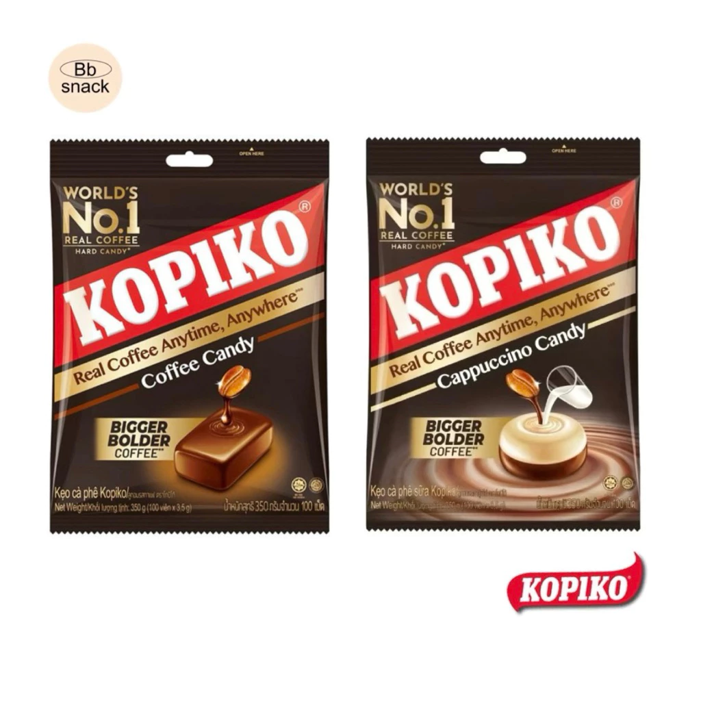 ลูกอมโกปิโก้ Kopiko รสกาแฟและคาปูชิโน่ ขนาด 100 เม็ด (350g)
