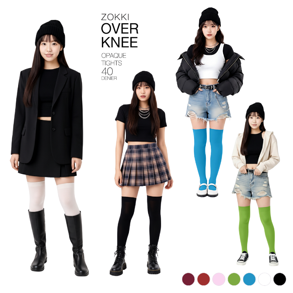 CHERILON เชอรีล่อน ถุงน่องโคนขา Zokki Over Knee 40D เนื้อหนา นุ่ม ใส่สบาย Mix & Match หลายลุค ลุคไหนก็ปัง CLL-HRZK01