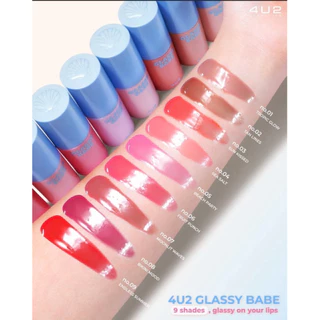 [LIVEเหลือ149.-] 4U2 GLASSY BABE ลิปหอยวาว 9 เฉดสี