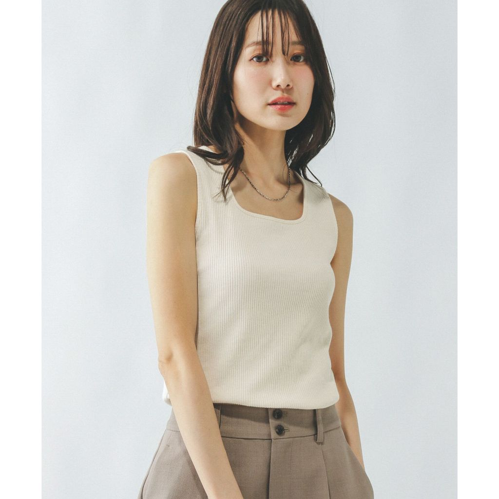 GLOBAL WORK เสื้อกล้ามทรงสี่เหลี่ยม ซับน้ำดี แห้งเร็ว Beautee Square Tank - รูปที่ 2