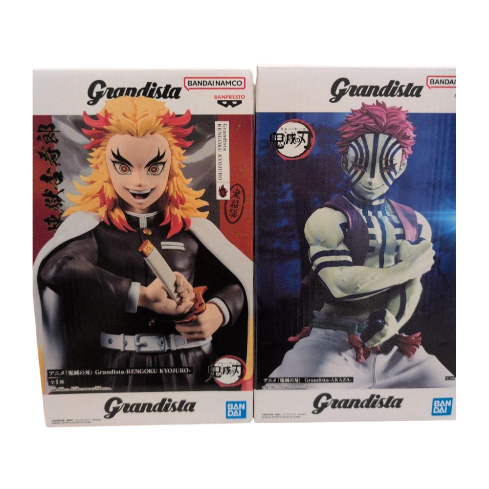 Banpresto Demon Slayer Grandista RENGOKU KYOJURO AKAZA Figure Japan Tanjiro Zenitsu Inosuke Doma