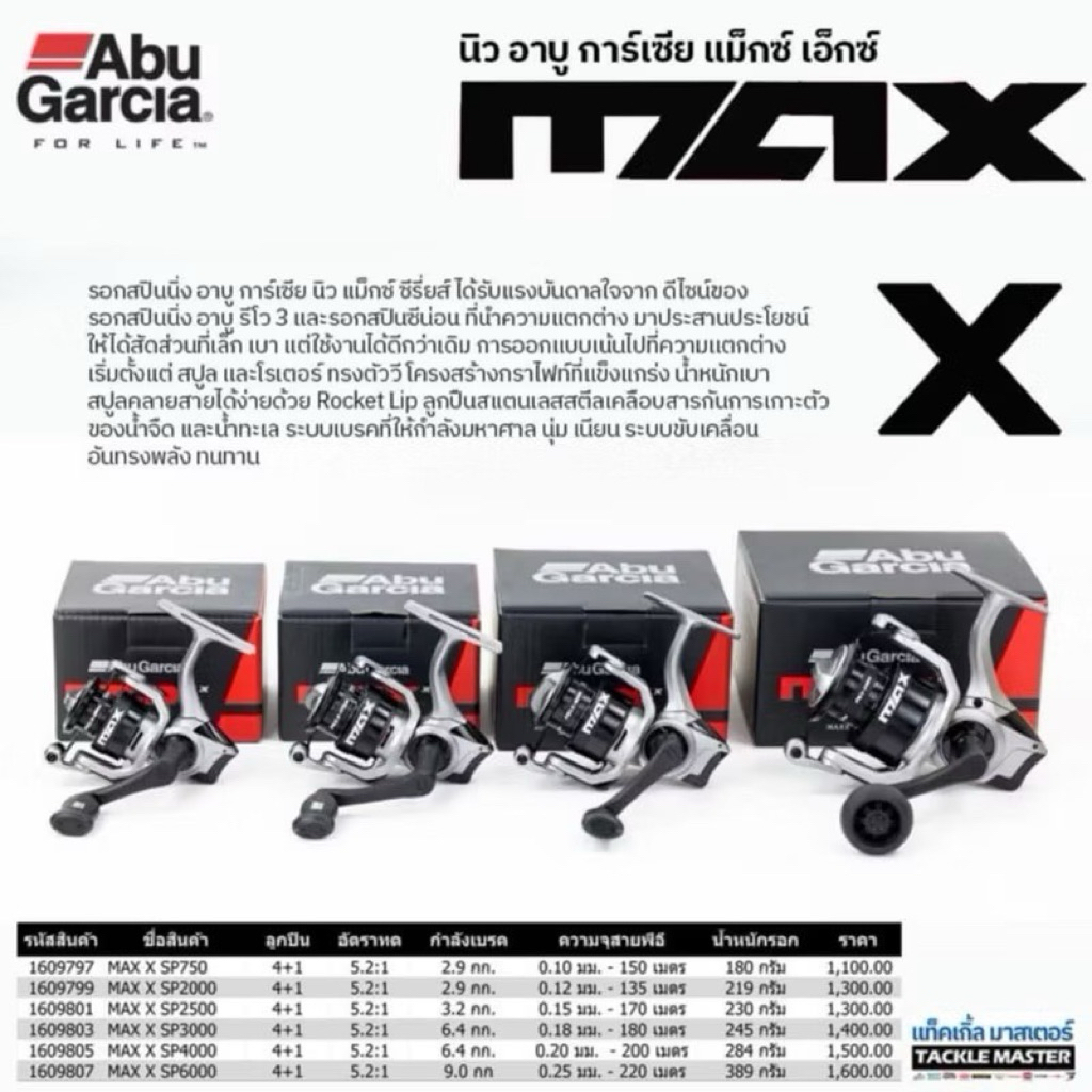 รอกตกปลา Abu Garcia MAXX SPรอกสปินนิ่ง 750 / 2000 / 2500