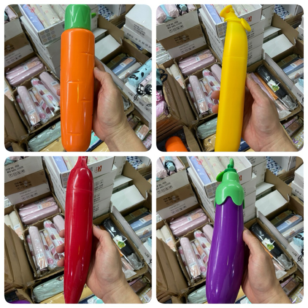 ร่มแฟนซี แปลกๆ ผัก-ผลไม้ 🍆🍌🥕🌶️ ขนาด 3 ตอน กันฝน-กันแดด UV 100%