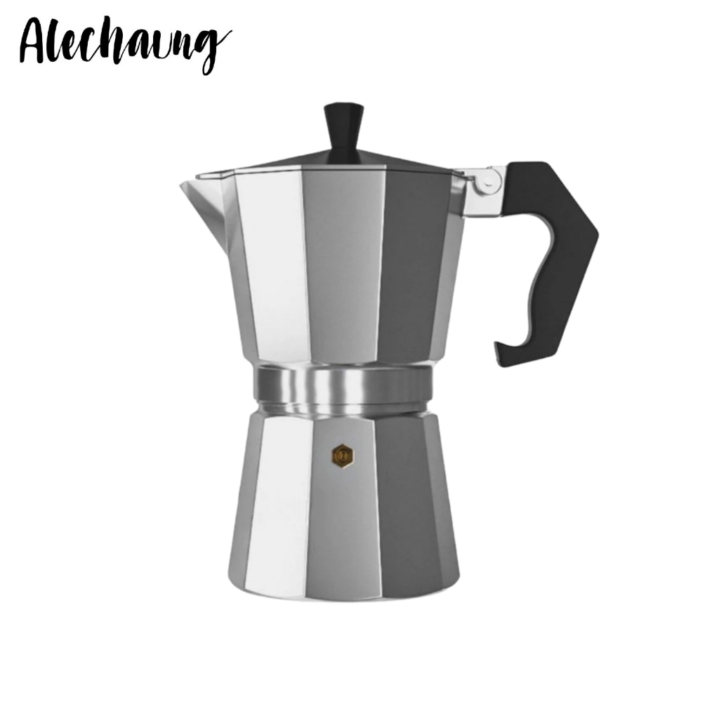 กาต้มกาแฟสด โมก้าพอท mokapot ขนาด 100 150 300 ml น้ำหนักเบา นำความร้อนได้ดี แข็งแรงทนทาน Alechaung coffee