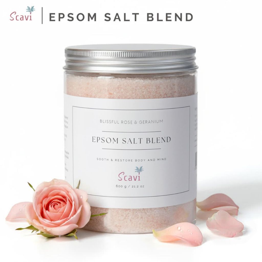 Epsom Salt Blend (Rose & Geranium essential oil) Bath salt เกลือสปา Magnesium sulfate แมกนีเซียม