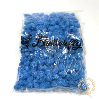 ดอกบานไม่รู้โรยพลาสติก ตราผีเสื้อ ขนาด 1×1.5 ซม. ประมาณ 500 ดอก ตกแต่งพานพุ่ม งานพิธีไทย พร้อมส่ง