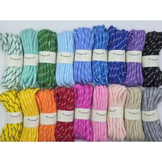 (#113)[2,5หลา] เชือกกลม polyester มีไส้ ลายขาว ขนาด 5มม.